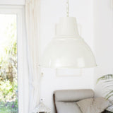 Compton Clay White Industrial Bell Pendant Light - SE Home
