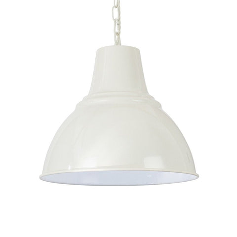 Compton Clay White Industrial Bell Pendant Light - SE Home