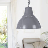 Pendant Lights Compton French Grey Industrial Bell Pendant Light