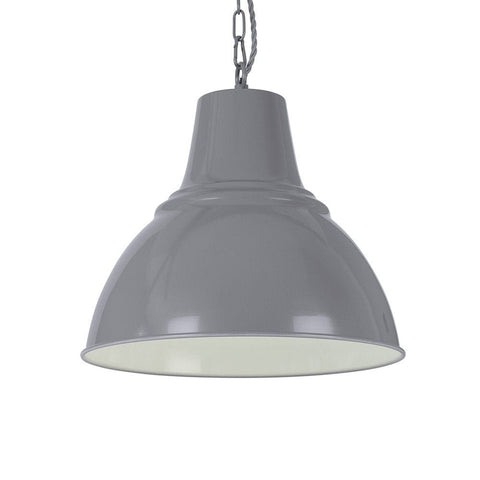 Compton French Grey Industrial Bell Pendant Light - SE Home