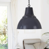 Pendant Lights Compton Leaden Grey Industrial Bell Pendant Light