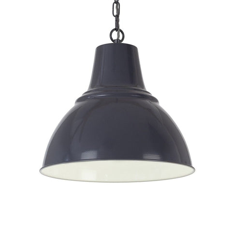 Pendant Lights Compton Leaden Grey Industrial Bell Pendant Light