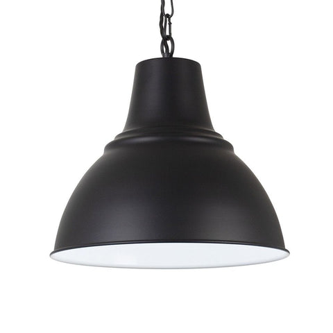 Compton Matt Black Industrial Bell Pendant Light - SE Home