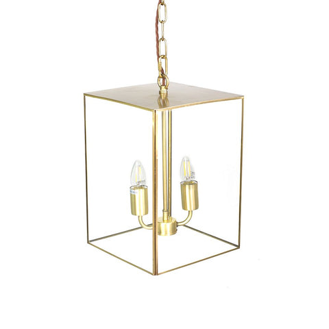Langdon Lantern Pendant Small Brass - SE Home