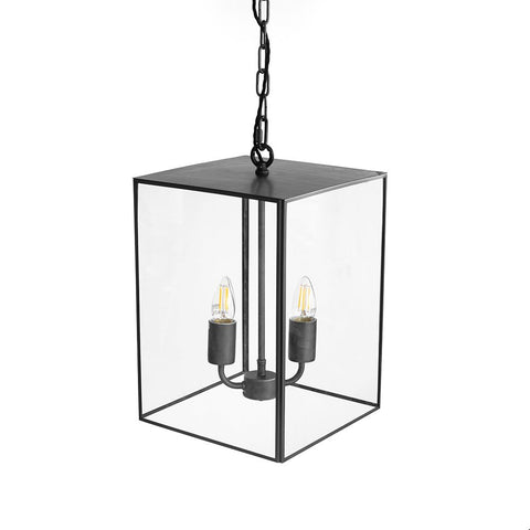 Langdon Lantern Pendant Small Matt Black