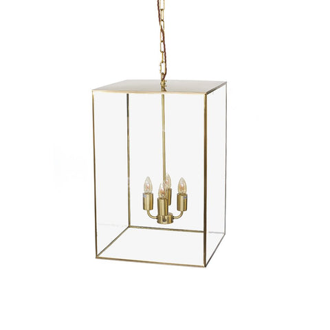 Langdon Lantern Pendant Large Brass - SE Home
