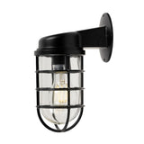 Vintage & Industrial Wall Lights Broadwick Matt Black IP44 Rated Nautical Bathroom Bulkhead Wall Light