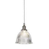 D'Arblay Nickel Scalloped Prismatic Glass Dome French Style Stairwell Pendant Light - SE Home