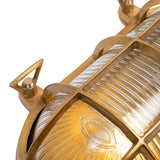 Flaxman Lacquered Brass IP66 Bulkhead Outdoor & Bathroom Wall Light - SE Home
