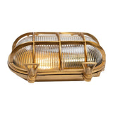 Industrial & Nautical Wall Lights Flaxman Lacquered Brass IP66 Bulkhead Outdoor & Bathroom Wall Light