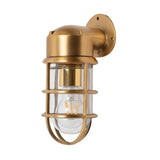 Industrial & Nautical Wall Lights Kemp Lacquered Brass IP66 Rated Outdoor & Bathroom Nautical Wall Light