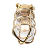 Industrial & Nautical Wall Lights Kemp Polished Brass Grid IP66 Ceiling Light - The Outdoor & Bathroom Collection