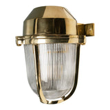 Industrial & Nautical Wall Lights Hopkin Polished Brass IP66 Prismatic Glass Light - The Outdoor & Bathroom Collection