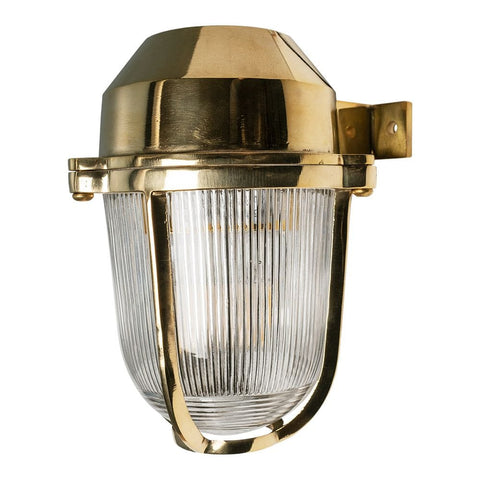 Hopkin Polished Brass IP66 Prismatic Glass Light - The Outdoor & Bathroom Collection - SE Home
