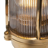 Industrial & Nautical Wall Lights Hopkin Polished Brass IP66 Prismatic Glass Light - The Outdoor & Bathroom Collection