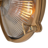 Carlisle Lacquered Brass IP66 Half Cover Prismatic Glass Wall Light - The Outdoor & Bathroom Collection - SE Home