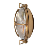 Carlisle Lacquered Brass IP66 Half Cover Prismatic Glass Wall Light - The Outdoor & Bathroom Collection - SE Home