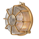 Industrial & Nautical Wall Lights Carlisle Lacquered Brass IP66 Web Prismatic Glass Wall Light - The Outdoor & Bathroom Collection
