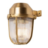 Industrial & Nautical Wall Lights Hopkin Lacquered Brass IP66 Prismatic Glass Light - The Outdoor & Bathroom Collection