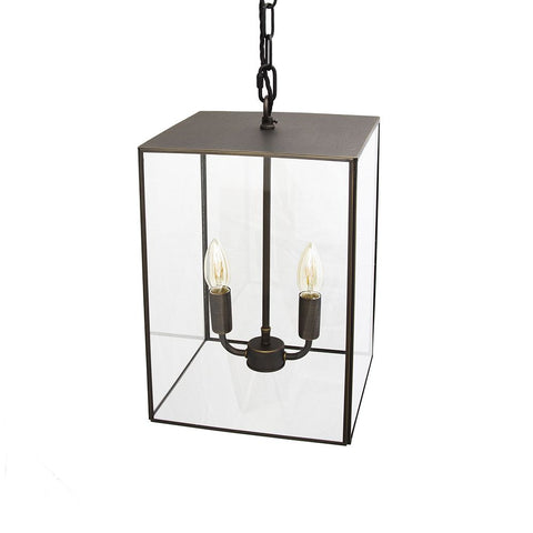 Langdon Lantern Pendant Small Blackened Brass - SE Home