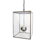 Langdon Lantern Pendant Light Medium Blackened Brass - SE Home