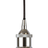 Navy Blue Small Trinity Metal Painted Pendant Light - Nickel Lamp Holder & Ceiling Rose - SE Home