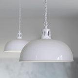 Hand Painted Iron Pendant Lights Berwick Rustic Dome Pendant Light Pale Grey