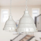 Hand Painted Iron Pendant Lights Ganton Vintage Cage Pendant Light Clay White Cream