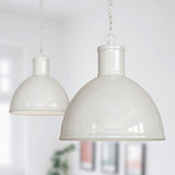 Hand Painted Iron Pendant Lights Wardour Industrial Bay Pendant Light Clay White Cream