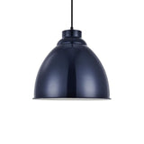 Hand Painted Iron Pendant Lights Oxford Vintage Pendant Light Squid Ink Navy Blue - No Chain