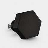 Hexagon Brass Cupboard Door Knob Handle - Black - SE Home