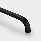 Handles Curved Brass Cupboard Bar Handle - Black - Hole Centre 160mm - Curve