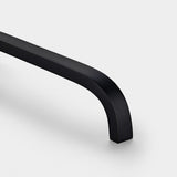 Handles Curved Brass Cupboard Bar Handle - Black - Hole Centre 632mm - Curve