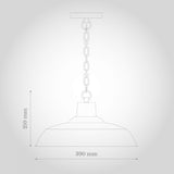 Portland Reclaimed Style Industrial Pendant Light Pale Grey - SE Home