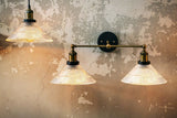 Vintage & Industrial Wall Lights Romilly Etched Glass Double Funnel French Style Wall Light