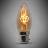 LED Vintage Bulbs 2w B22 Vintage Edison Candle LED Light Bulb 1800K T-Spiral Filament Dimmable