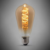 LED Vintage Bulbs 4w E27 ES Vintage Edison ST64 LED Light Bulb 1800K Spiral Filament Teardrop Dimmable