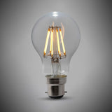 8w B22 GLS LED Light Bulb 4100K Standard Straight Filament Dimmable - SE Home