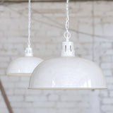 Hand Painted Iron Pendant Lights Berwick Rustic Dome Pendant Light Pure White