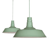 Large Argyll Industrial Pendant Light Chalk Mint Green - SE Home