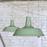 Hand Painted Iron Pendant Lights Large Argyll Industrial Pendant Light Chalk Mint Green