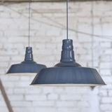Hand Painted Iron Pendant Lights Large Argyll Industrial Pendant Light Leaden Grey Slate