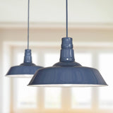 Hand Painted Iron Pendant Lights Leaden Grey Slate Industrial Breakfast Bar Pendant Light - Argyll