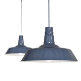 Hand Painted Iron Pendant Lights Leaden Grey Slate Industrial Breakfast Bar Pendant Light - Argyll