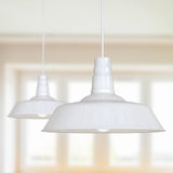 Hand Painted Iron Pendant Lights Pure White Industrial Breakfast Bar Pendant Light - Argyll