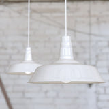 Hand Painted Iron Pendant Lights Pure White Industrial Breakfast Bar Pendant Light - Argyll