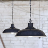 Hand Painted Iron Pendant Lights Portland Reclaimed Style Industrial Pendant Light Squid Ink Navy Blue