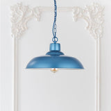 Portland Reclaimed Style Industrial Pendant Light Aston Blue - SE Home