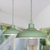 Portland Reclaimed Style Industrial Pendant Light Chalk Mint Green - SE Home