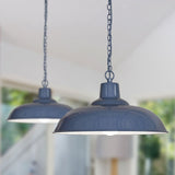 Hand Painted Iron Pendant Lights Portland Reclaimed Style Industrial Pendant Light Leaden Grey Slate